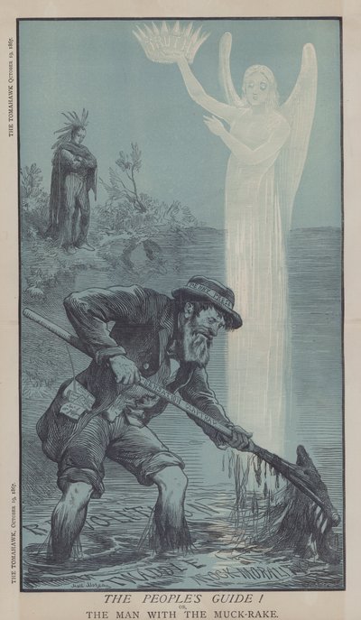 Der Führer des Volkes! oder der Mann mit dem Mistrechen (Farblithografie) von Matthew