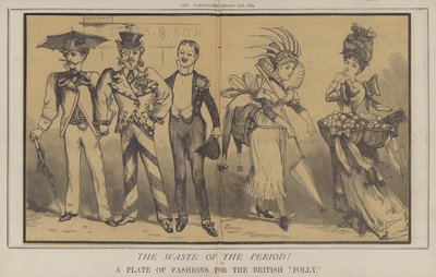 Die Verschwendung der Zeit! oder ein Modeteller für den britischen Unsinn (Farblithografie) von Matthew