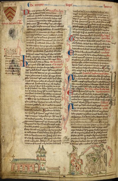 Westminster Abbey und das Heiligtum von St. Edward; rechts Papst Innozenz IV. beim Konzil von Lyon, Illustration aus 