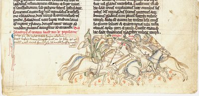 Saladin erobert das Heilige Kreuz aus Chronica maiora I von Matthew Paris, 13. Jahrhundert von Matthew Paris