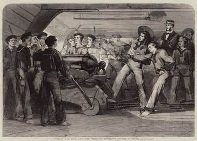 Marineausbildung an Bord der HMS Britannia, Portsmouth, Unterricht in Artillerie von Matthew Somerville Morgan