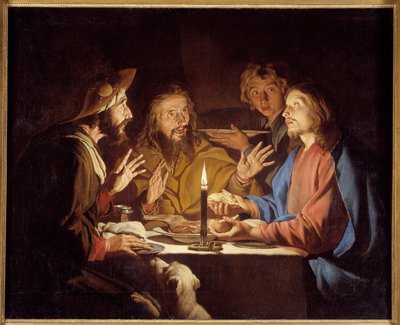 Die Jünger von Emmaus von Matthias (c.1600 p.1650) Stomer
