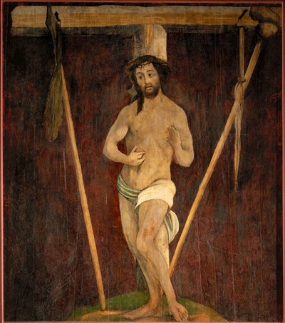 Der leidende Erlöser, Mittelteil des Altars in der evangelischen Kirche von Lindenhardt von Matthias Gruenewald