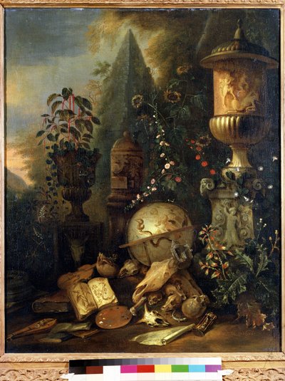 Vanitas, Stillleben mit Vase von Matthias Withoos
