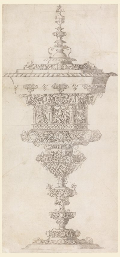 Stehender Becher mit Deckel, aus "Novum opus cratero graphicum..." von Matthias Zündt