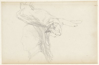 Studie einer liegenden Katze und eines Mädchenkopfes von Matthijs Maris
