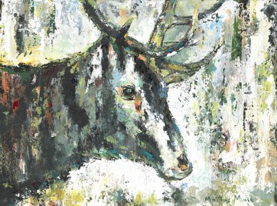 Strukturierter Waldhirsch von Matthys Moss