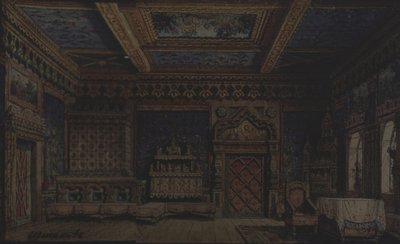 Bühnenbild für das Theaterstück Tod von Iwan dem Schrecklichen von A. Tolstoi von Matvey Andreyevich Shishkov