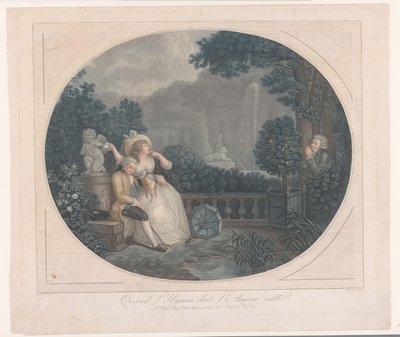 Garten mit schlafendem Mann und zuschauendem Mann von Mauclerc