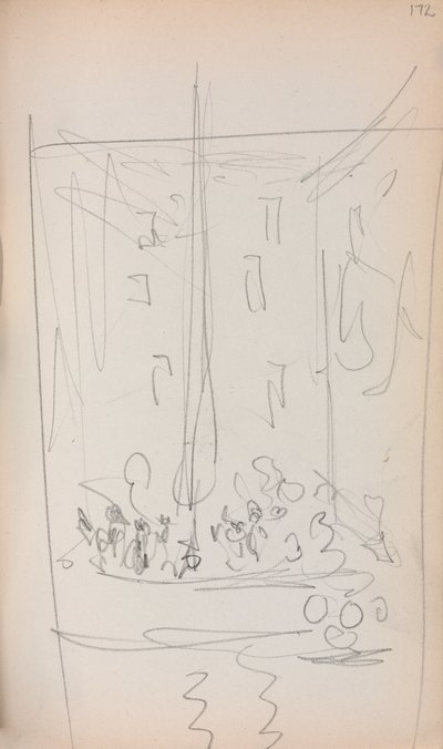 Italienisches Skizzenbuch: Boot mit Figuren Seite 172, 1898-1899 von Maurice Brazil Prendergast