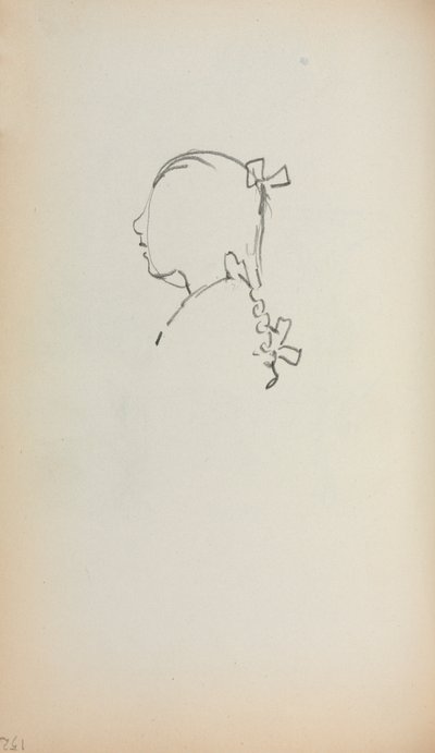 Italienisches Skizzenbuch: Kopf eines Mädchens im Profil, Seite 152, 1898-1899 von Maurice Brazil Prendergast