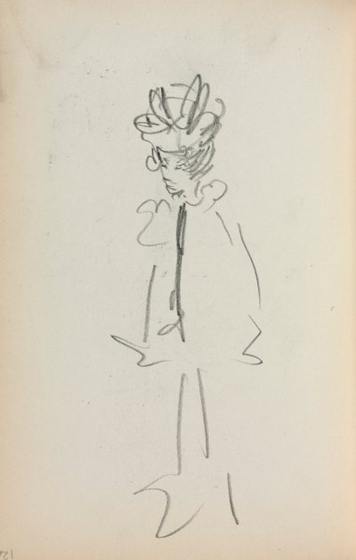 Italienisches Skizzenbuch: Stehende Frau, Seite 126, 1898-1899 von Maurice Brazil Prendergast
