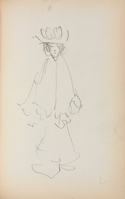 Italienisches Skizzenbuch: Stehende Frau, Seite 147, 1898-1899 von Maurice Brazil Prendergast