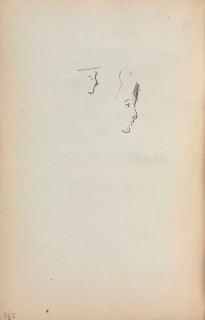 Italienisches Skizzenbuch: Zwei Profile Seite 258, 1898-1899 von Maurice Brazil Prendergast