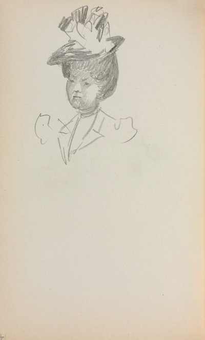 Italienisches Skizzenbuch: Frau, Büste, Seite 142, 1898-1899 von Maurice Brazil Prendergast