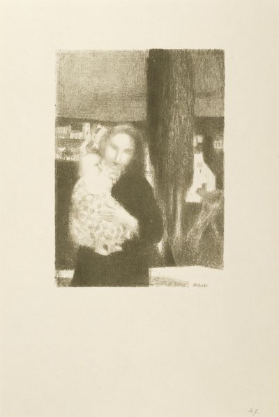 Mutter und Kind unter einem Zypressenbaum von Maurice Denis