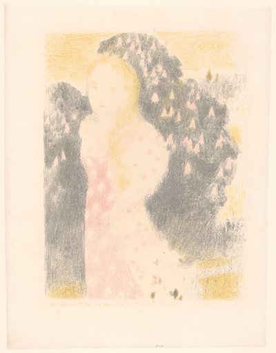 Mädchen vor einem blühenden Strauch von Maurice Denis