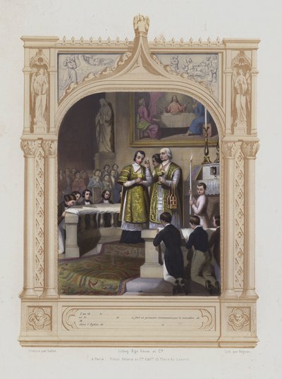 Erstkommunion (Aquatinta) von Maurice Leloir
