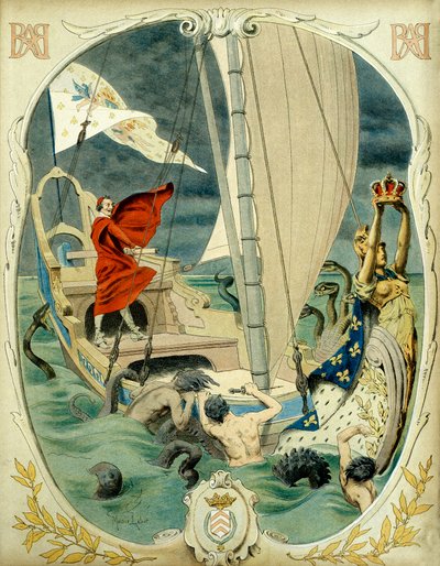 Geschichte Frankreichs: Allegorische Darstellung von Kardinal Richelieu (Armand Jean du Plessis) von Maurice Leloir