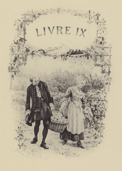Illustration für Buch IX von Les Confessions de Jean-Jacques Rousseau (Gravur) von Maurice Leloir