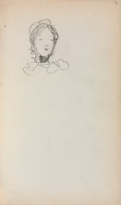 Italienisches Skizzenbuch: Kopf eines Mädchens (Seite 176) von Maurice Prendergast