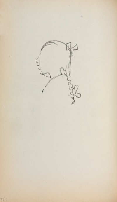 Italienisches Skizzenbuch: Kopf eines Mädchens im Profil (Seite 152) von Maurice Prendergast