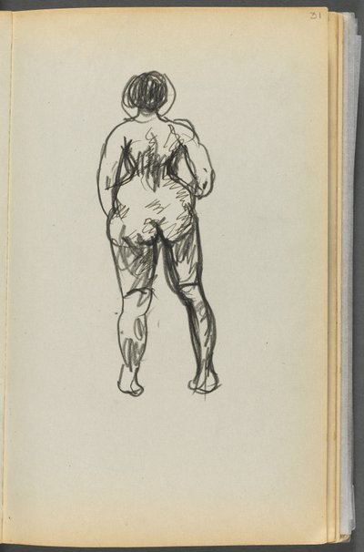 Skizzenbuch - The Granite Shore Hotel, Rockport, Seite 031: Weiblicher Akt von hinten von Maurice Prendergast
