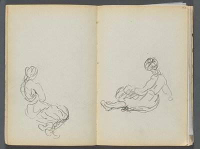 Skizzenbuch - The Granite Shore Hotel, Rockport, Seite 042 & 43: Zwei sitzende weibliche Figuren von Maurice Prendergast