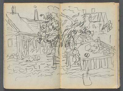 Skizzenbuch - Das Granitküstenhotel, Rockport, Seite 052 & 53: Häuser und Gärten von Maurice Prendergast
