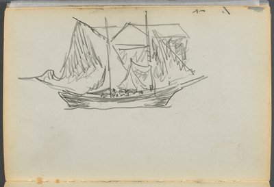 Skizzenbuch - Das Granitküstenhotel, Rockport, Seite 098: Segelboot von Maurice Prendergast