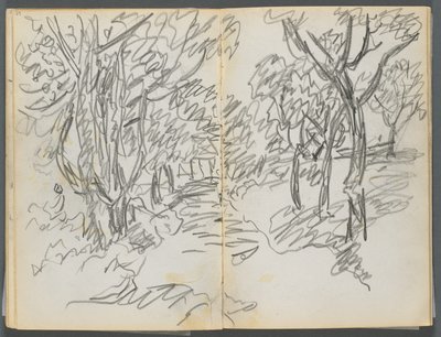 Skizzenbuch, Die Dells, Nr. 127, Seite 064 & 65: Landschaft von Maurice Prendergast
