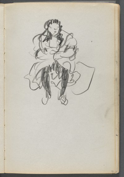 Skizzenbuch, Die Dells, Nr. 127, Seite 071: Sitzende Figur von Maurice Prendergast
