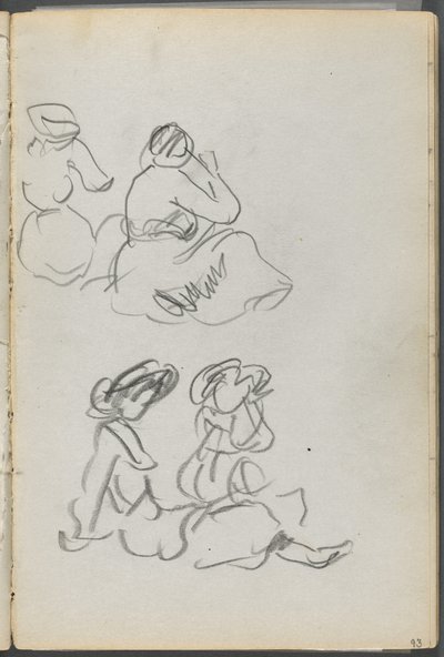 Skizzenbuch, Die Dells, Nr. 127, Seite 093: Sitzende Figuren von Maurice Prendergast