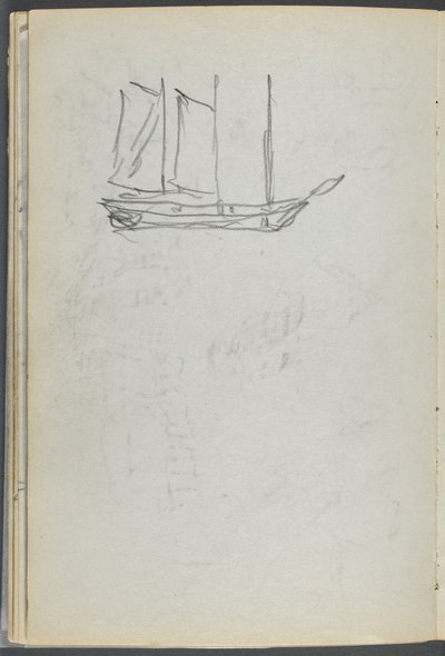 Skizzenbuch, Die Dells, Nr. 127, Seite 106: Segelboot von Maurice Prendergast