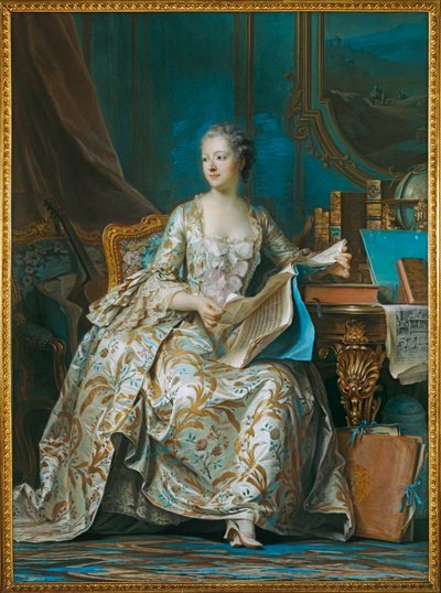 Die Marquise de Pompadour, einflussreiche Mätresse von König Ludwig XV von Maurice-Quentin de La Tour