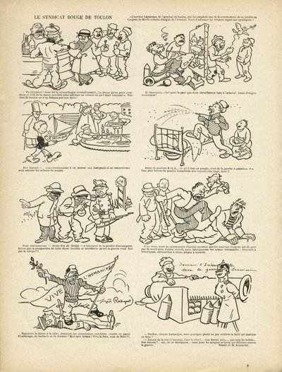 Illustration von Maurice Radiguet (1866-1941) in Le Rire, 21/12/12 - Der rote Syndikus von Toulon - Syndikalismus, Toulon von Maurice Radiguet