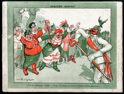 Illustration von Maurice Radiguet (1866-1941) in Mode in Deutschland, ca. 1915 - Letzter Versuch - Krieg von 14-18, Deutschland Preußen, Mode, Dreibund - Wilhelm II von Maurice Radiguet