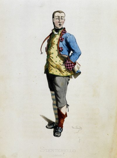 Stenterello - aus „Masques et bouffons“ (Italienische Komödie), Text und Zeichnungen von Maurice Sand, Drucke von A. Manceau, Vorwort von Georges Sand, Paris, Michel Lévy Frères von Maurice Sand