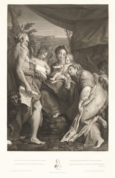 Jungfrau und Kind mit den Heiligen Hieronymus und Katharina und einem Engel von Mauro Gandolfi, after Correggio