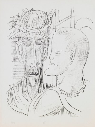 Christus und Pilatus, Tafel 15 aus dem Portfolio „Tag und Traum“ von Max Beckmann