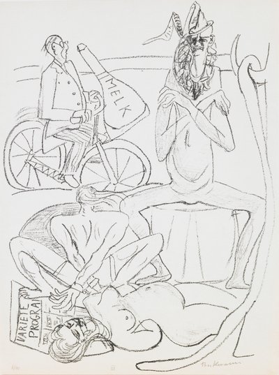 Zirkus, Platte 12 aus dem Portfolio „Tag und Traum“ von Max Beckmann