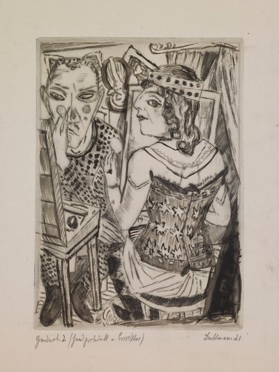 Ankleidezimmer, Tafel 2 aus dem Portfolio „Die Jahresmesse“ von Max Beckmann