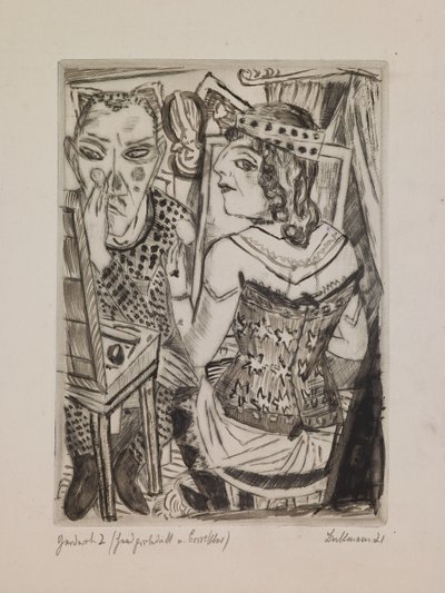 Ankleidezimmer, Platte 2 aus dem Portfolio "Der Jahrmarkt" von Max Beckmann