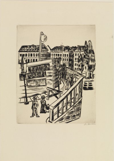 Holzbrücke (Vorstadtstraße) von Max Beckmann