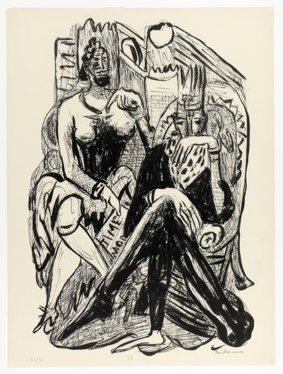 König und Demagoge, Platte acht aus Tag und Traum von Max Beckmann