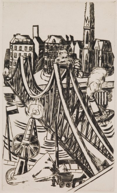 Große Brücke (Eiserner Steg in Frankfurt am Main) von Max Beckmann