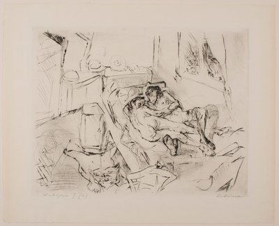 Liebende I, Platte 4 aus dem Portfolio „Gesichter“ von Max Beckmann