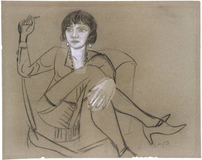 Quappi im Clubsessel, rauchend von Max Beckmann