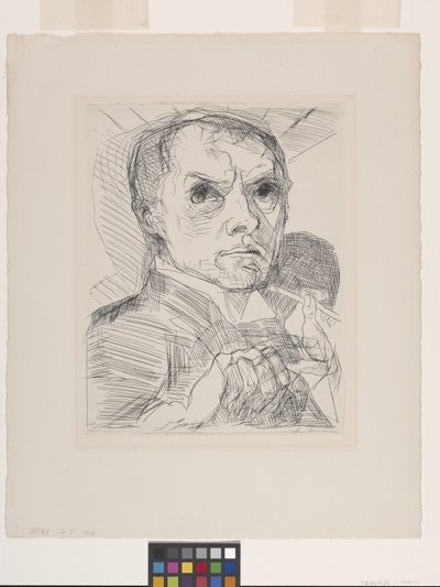 Selbstporträt mit Griffel (Selbstbildnis Mit Griffel) von Max Beckmann