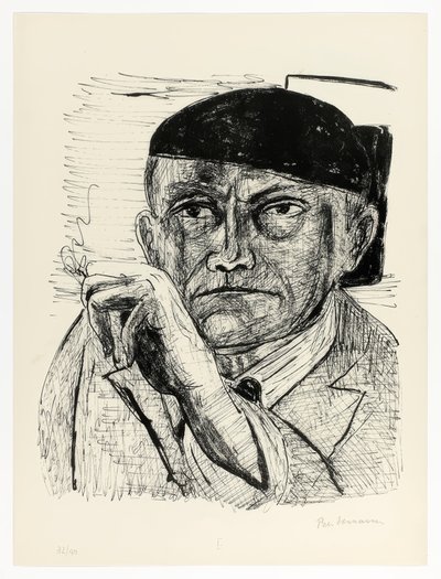 Selbstporträt, Platte eins aus Tag und Traum von Max Beckmann
